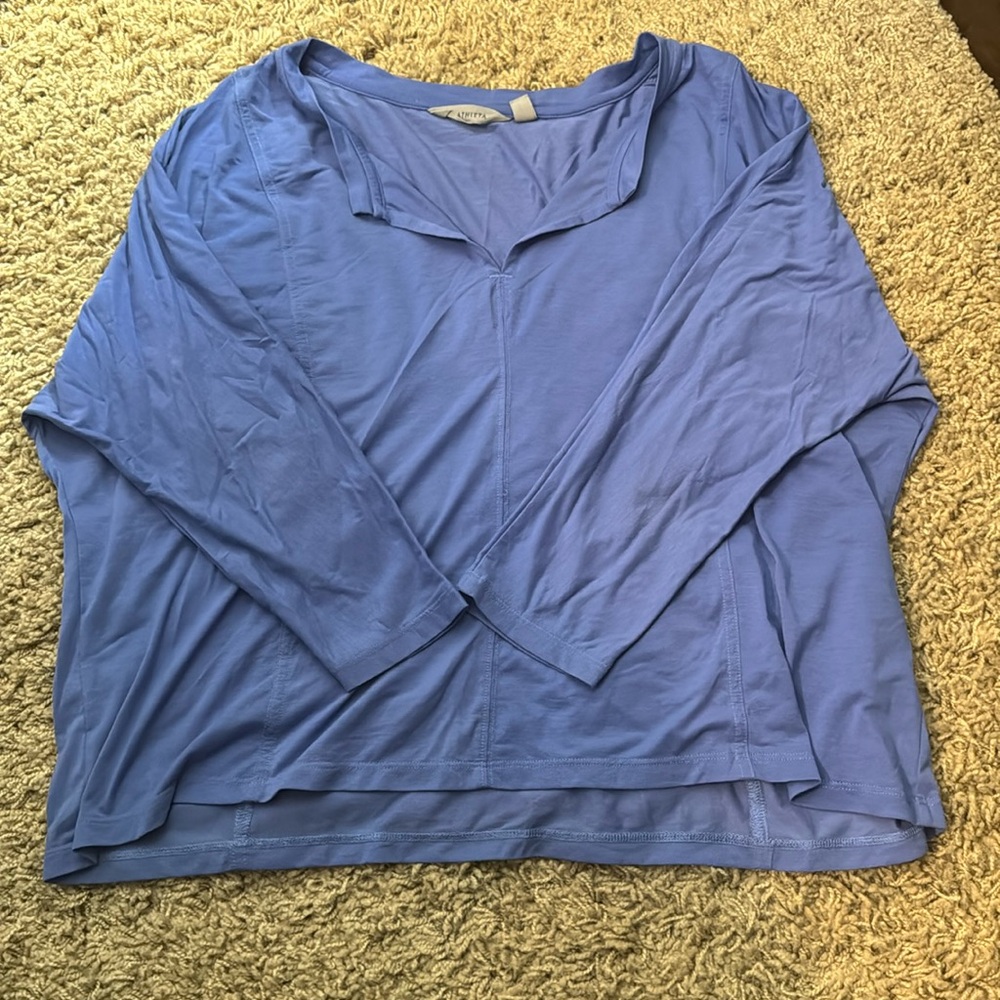 Athleta Women's Essence Boxy Oversized 3/4 Sleeve V Neck Top